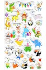 Sticker Eva Kabartmalı Stiker Çıkartma Defter Etiket (XK002) 14x24 cm - Parti Hayvan Sevimli