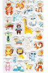 Sticker Eva Kabartmalı Stiker Çıkartma Defter Etiket (XK003) 14x24 cm - Kızılderili Hayvan Sevimli