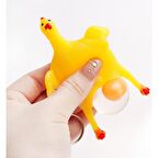 Yumurtlayan Tavuk Anahtarlık Squishy Stres Giderici Duyusal Uyarıcı Oyuncak Top - 1 Adet