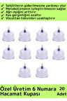 Özel Üretim Yüksek Kaliteli Selülit Çatlak Giderici Vakumlu 6 Numara Hacamat Kupası 20 Adet