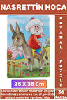Premium Eğlenceli El-Göz Koordinasyonu Motor Becerisi 36 Parça Boyamalı Puzzle NASRETTİN HOCA