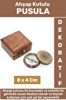 Premium Seri Erkek Arkadaş Sevgiliye Baba Özel Hediyelik Dekoratif Koleksiyon Ahşap Kutulu PUSULA