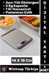 Premium 5 Kg Kapasiteli 1 Gr Hassasiyet Dijital Ekran Paslanmaz Çelik Hassas Mutfak Tartısı Terazi