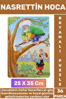 Premium Eğlenceli El Göz Koordinasyonu Motor Becerisi 36 Parça Boyamalı Puzzle NASRETTİN HOCA
