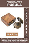 Premium Model Erkek Arkadaşa Sevgiliye Baba Özel Hediyelik Dekoratif Koleksiyon Ahşap Kutulu PUSULA