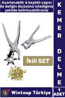Pratik Delgeç 6 Farklı Başlıklı Döner Kemer Delme Pensesi Perçin Deri Plastik Delici İkili Set