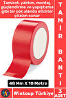 Uzun Ömürlü Su Nem Küfe Dayanıklı Çok Amaçlı KIRMIZI Montaj Onarım Tamir Bantı 48 MmX10 Metre 3 Adet