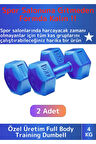 Premium Plastik Spor Egzersiz Fitness Vücut Geliştirme Pilates Ağırlık 4 Kg Dambıl Seti 2 Ad Dumbell