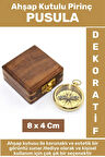 Premium Erkek Arkadaş Sevgili Baba Özel Hediyelik Dekoratif Koleksiyon Ahşap Kutulu Pirinç PUSULA