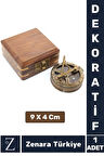 Dekoratif Erkek Arkadaş Sevgili Özel Ev Ofis Moda Denizci Koleksiyon Hediye PİRİNÇ Ahşap Kutu PUSULA