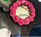 Dizayn Aynalı Buket Bu senin Çiçeğin Aynadaki Benim Çiçeğim Yazılı