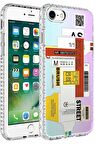 Apple iPhone SE 2022 Kılıf Airbag Kenarlı Renkli Desenli Elegans Silikon
