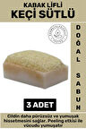 Özel Üretim Masaj Etkili Nemlendirici Kuruluk Giderici Doğal Kabak Lifli Keçi Sütlü Sabun 3 Adet