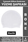 Özel Üretim Su Geçirmez Elastik Yüzücü Havuz Deniz Yüzme Şapkası Yumuşak Silikon Bone 2 Adet