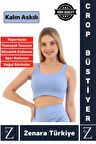 Yüksek Kaliteli Göğüs Toparlayan Sarkma Önleyen Gündelik Spor Kullanım Kalın Askılı Crop Büstiyer