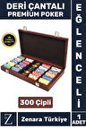 Premium Kilit Sistemli Blackjack Texas Holdem Casino Çift Desteli 300 Çipli Suni Deri Çantalı POKER