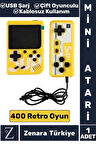 Taşınabilir USB Şarjlı Çift Oyunculu Mario Street Fighter Nostalji Retro 400 Oyunlu Mini El Atarisi