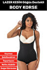 İz İç Göstermez Kaymaz Sıkılaştırıcı Vücut Şekillendirici LAZER KESİM Gögüs Destekli Body Korse