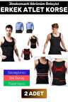 Özel Üretim Jinekomasti Dik Duruş Toparlayıcı Göbek Sıkılaştırıcı Elastik Erkek Atlet Korse 2 Adet