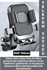 360 Derece Döner Yan Alt Sabitleyici Dikey Yan Kullanım Scooter Motor Bisiklet Gidon Telefon Tutucu