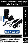Özel Kompakt Kamp Avcı Balıkçı Deprem Enerji Tasarruflu 3 Modlu Zoomlu Güçlü Beyaz Işık EL FENERİ