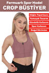 Özel Üretim Göğüs Toparlayıcı Sarkma Önleyen Spor Gündelik Kullanım Fermuarlı Şık Crop Büstiyer