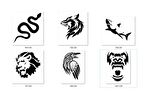 Yılan Katal Geçici Dövme Şablonu Seti Sadece Desen 