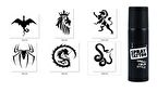 Kral Aslan Spray Tattoo Geçici Siyah Sprey Dövme Seti 