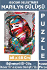 Premium El Göz Koordinasyon Beceri Görsel Algı Geliştirici 1000 Parça Çocuk PUZZLE MARILYN GÜLÜŞÜ