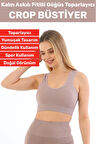 Göğüs Toparlayıcı Sarkma Önleyen Gündelik Spor Kullanım Şık Kalın Askılı Fitilli Crop Büstiyer