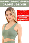 Göğüs Toparlayıcı Sarkma Önleyen Gündelik Spor Kullanım Şık Kalın Askılı Fitilli Crop Büstiyer