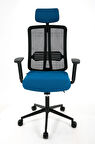 ZEON | COMFORT Ofis koltuğu Çalışma Koltuğu |Mavi |Siyah Yıldız Ayak