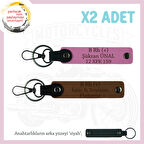 Motosiklet Aşıkları İçin İsim Plaka ve B (+) Kan Grubu Yazılı Kişisel x2 Anahtarlık, Kahve-Pembe-Syh