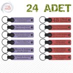 M Menekşe & Nar Çiçeği, 24’lü Set, Kişisel Deri Hediyelik, Kına Gecesi Davetlilerine Anlamlı Armağan