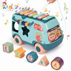Oyuncak Müzikli Sesli Ksilofonlu Bultak Otobüs Araba - Eğitici Bebek Aktivite Oyuncak Bultak Araç