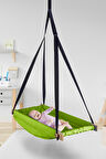 Flow Yeşil Ahşap Yaylı Zıpzıp Hamak Beşik Hoppala Tavana Asılan Hamak Salıncak Bebek Yatağı