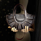 CARIDEA El Yapımı Hakiki Deri Kadın Çanta, Clutch, El Omuz Çantası v96