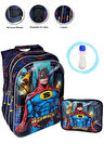 Kabartmalı Süper Batman Okul Çantası + Beslenme + Suluk Batman Çanta İlkokul Çanta Erkek Okul Çanta
