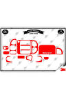 Ford Transit 2000-2006 Torpido Konsol Trim Göğüs Maun Kaplama Set 13 Parça Kırmızı