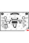 BMW E90 2006-2011 Torpido Konsol Trim Göğüs Maun Kaplama Set 21 Parça Siyah