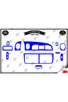 Hyundaı H 100 1998-2004 Torpido Konsol Trim Göğüs Maun Kaplama Set 11 Parça Mavi