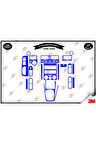 Volkswagen Bora 1998-2008 Torpido Konsol Trim Göğüs Maun Kaplama Set 27 Parça Mavi