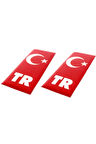 Türk Bayrağı Plaka Damla Sticker Su Geçirmez Solmaz 2 Adet