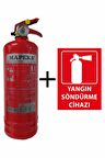 1KG MAPEKS YANGIN TÜPÜ VE YANGIN TÜPÜ LEVHASI  2Lİ SET