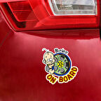 Arabada Sevimli Bebek Var Sticker Yapıştırma 2adet 10CM md3