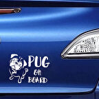 Pug On Board Arabada Pug Cinsi Köpek Koruması Beyaz md1