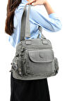 Omuz Çantası Çapraz Uzun Askılı Çok Cepli 30*25 Cm Yağmur Geçirmez İçi Astarlı Klinkır Kumaş