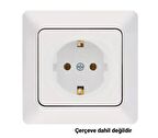 NE-AD Aras Topraklı Priz - Beyaz
