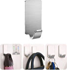 Microcase Güçlü Yapışkanlı Metal Banyo Mutfak Eşya Havlu Vb Ürün Askılığı AL4468 - 1 Adet Gümüş