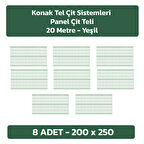 KONAK TEL ÇİT SİSTEMLERİ 8 ADET PANEL ÇİT TELİ 200X250 CM YEŞİL